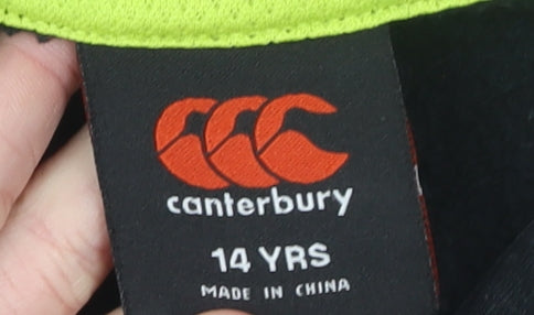 Canterbury Boys Black Full Zip Rugby Hoodie IRFU 14 Years