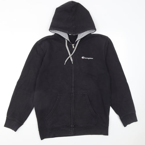Champion Men’s Black Full Zip Hoodie Size M Fleece Sweatshirt