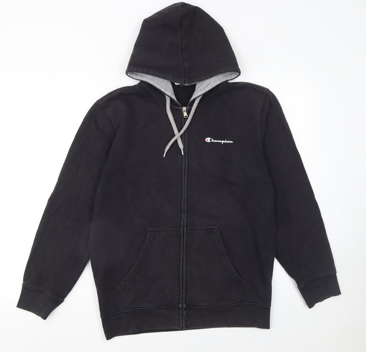 Champion Men’s Black Full Zip Hoodie Size M Fleece Sweatshirt