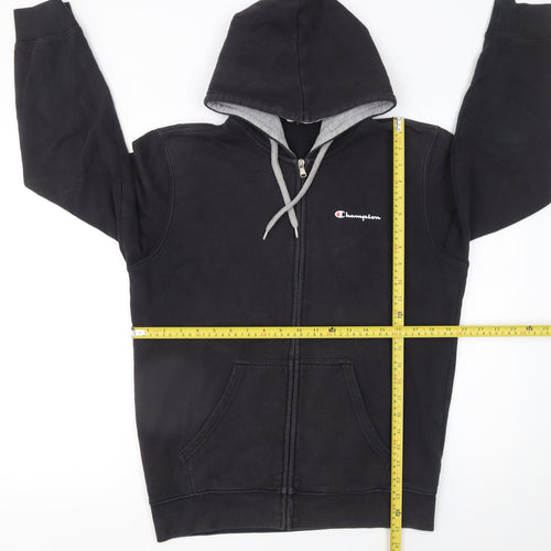 Champion Men’s Black Full Zip Hoodie Size M Fleece Sweatshirt