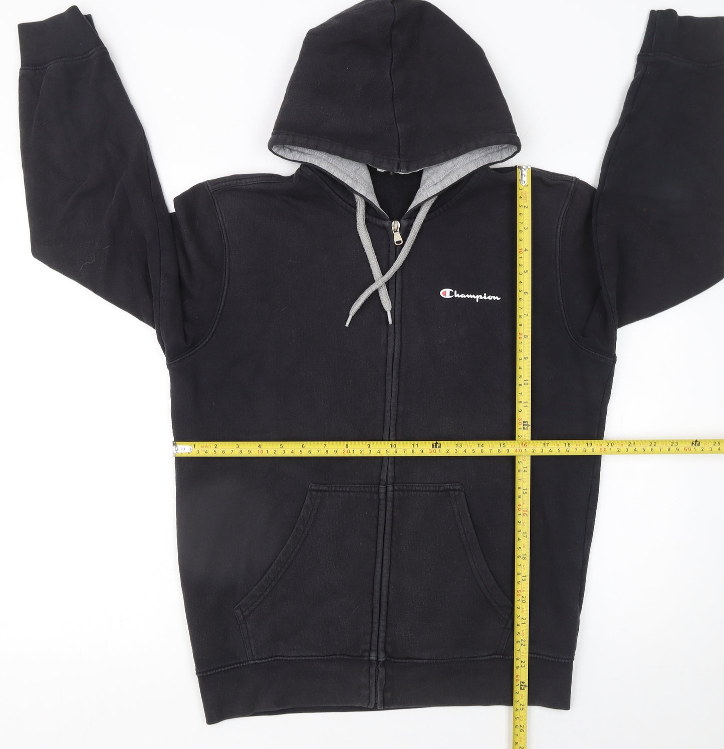 Champion Men’s Black Full Zip Hoodie Size M Fleece Sweatshirt