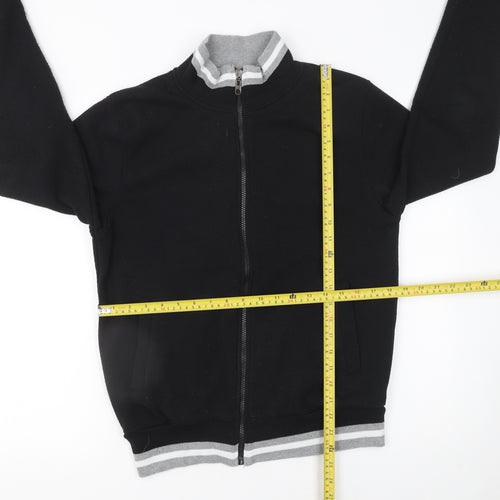KOMBLEN Mens Black Medium Varsity Jacket Full Zip Cotton Blend