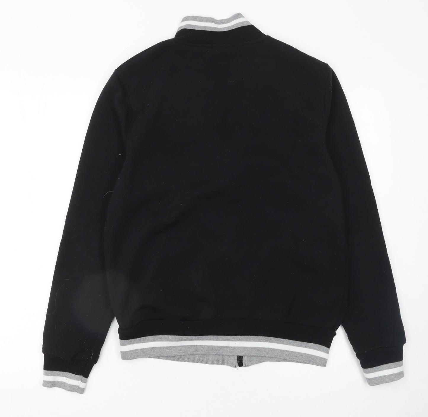 KOMBLEN Mens Black Medium Varsity Jacket Full Zip Cotton Blend