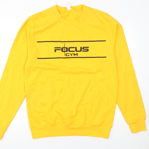 JustHoods Men's Yellow Focus Gym Crew Neck Sweatshirt Size S
