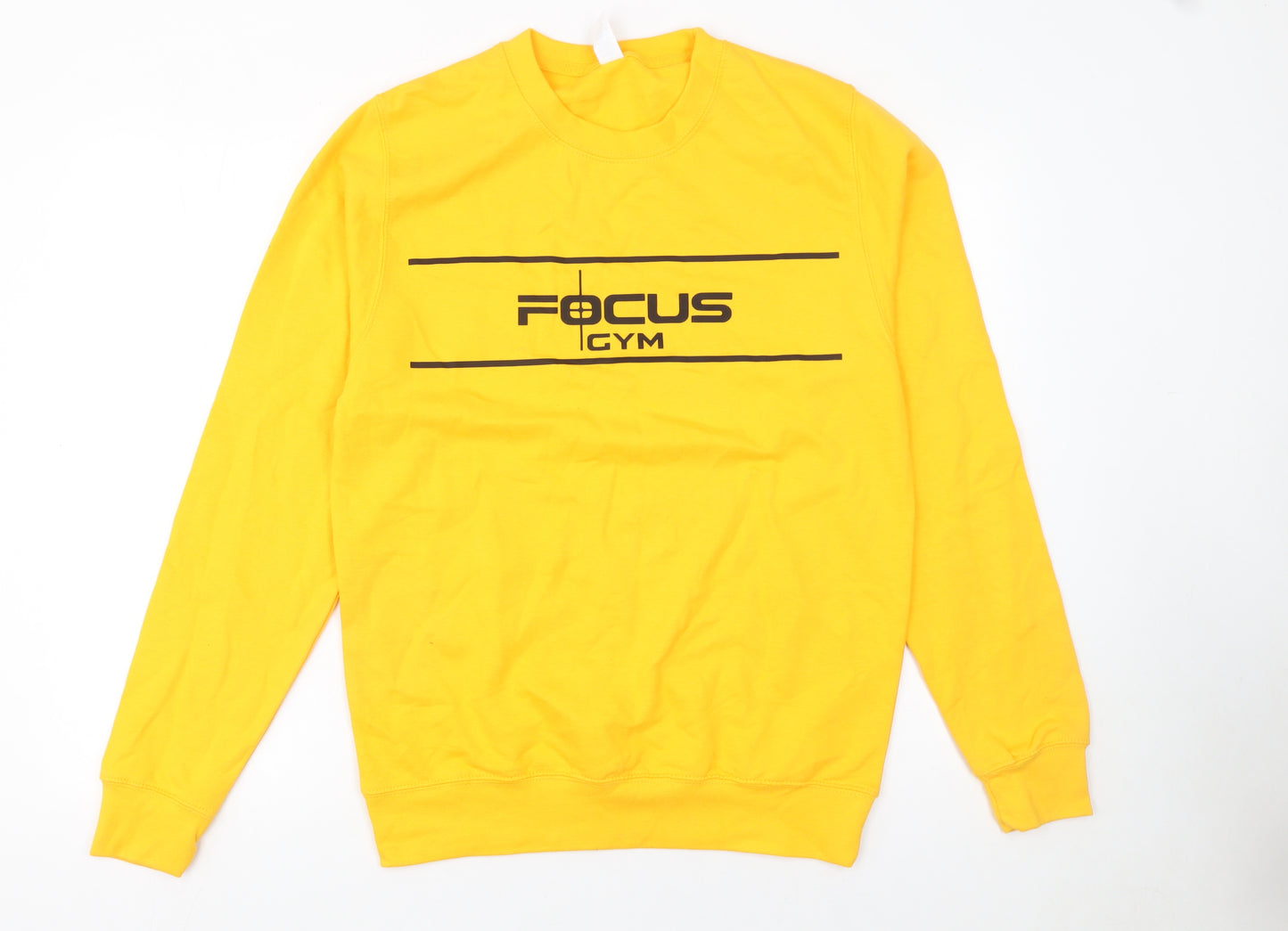 JustHoods Men's Yellow Focus Gym Crew Neck Sweatshirt Size S