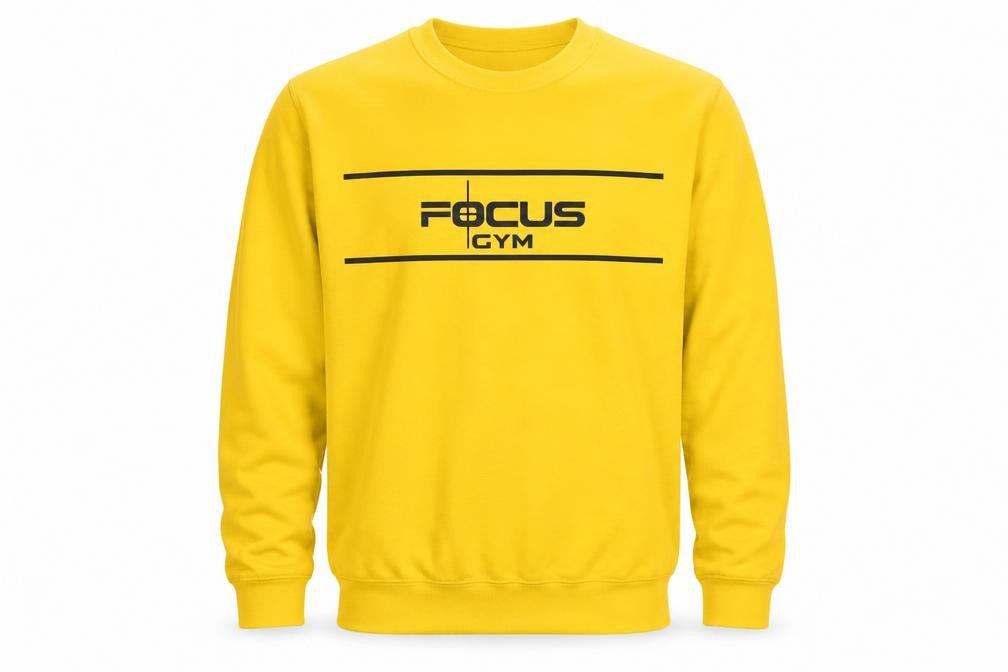 JustHoods Men's Yellow Focus Gym Crew Neck Sweatshirt Size S