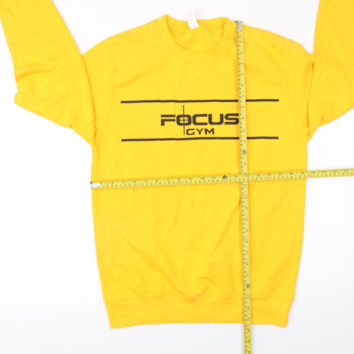 JustHoods Men's Yellow Focus Gym Crew Neck Sweatshirt Size S