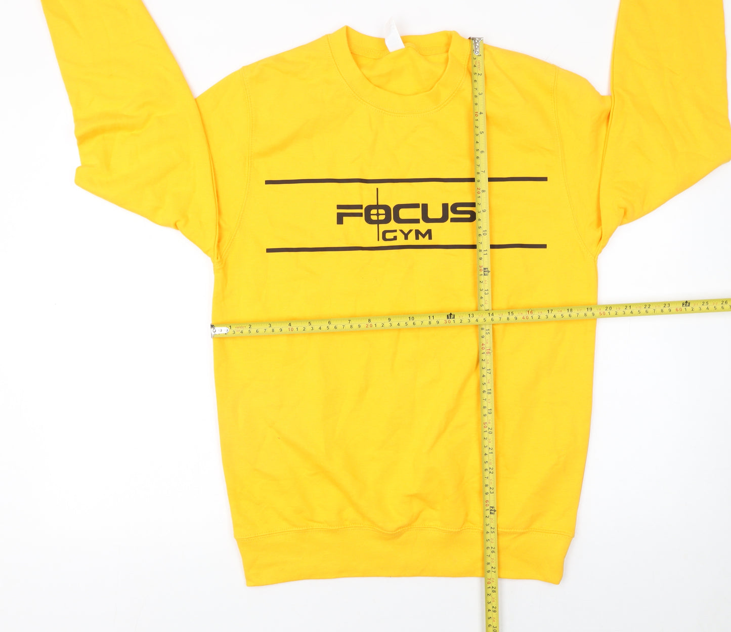 JustHoods Men's Yellow Focus Gym Crew Neck Sweatshirt Size S