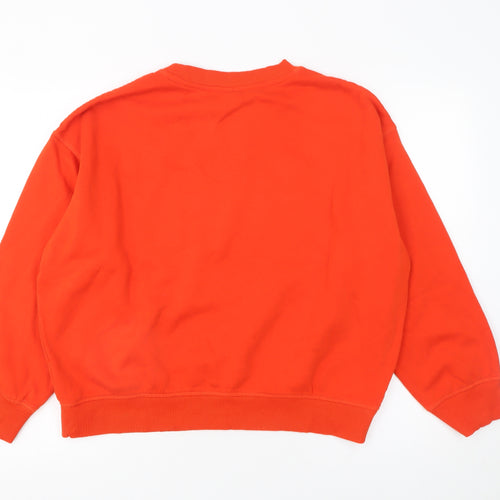 H&M Womens Orange Paris Graphic Pullover Sweatshirt M UK 12