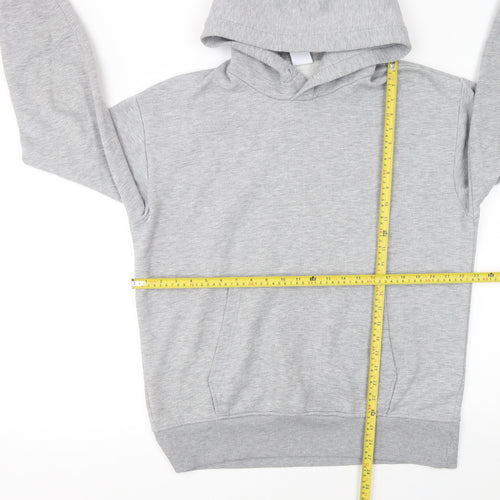 Zara Women Grey Pullover Hoodie L Cotton Blend Casual Warm