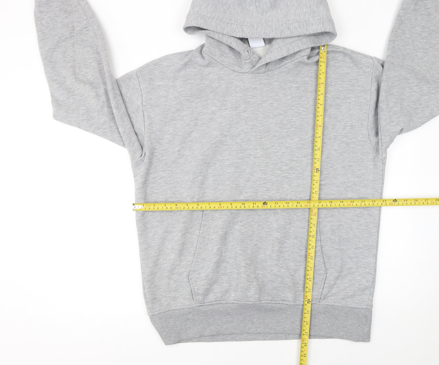 Zara Women Grey Pullover Hoodie L Cotton Blend Casual Warm