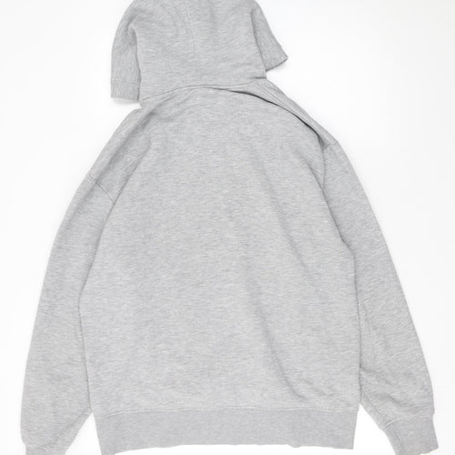 Zara Women Grey Pullover Hoodie L Cotton Blend Casual Warm