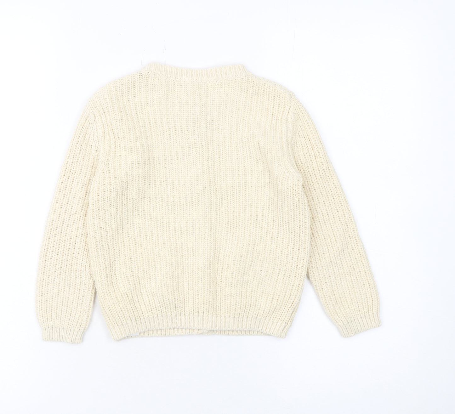 George Girls Ivory Button-Up Cotton Acrylic Cardigan 5-6 Years
