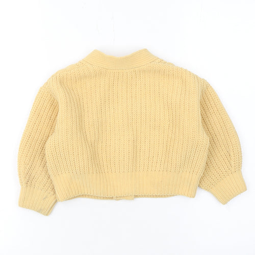 Marks and Spencer Girls Beige Cable Knit Button Cardigan 3-4 Years