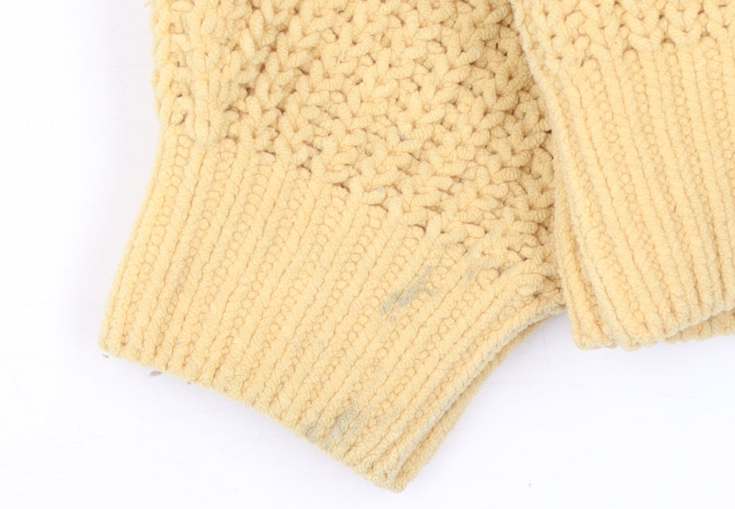 Marks and Spencer Girls Beige Cable Knit Button Cardigan 3-4 Years