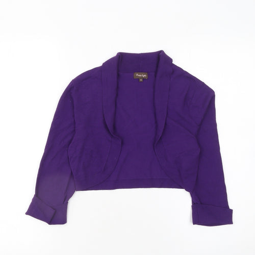 Phase Eight Women Purple Knit Cropped Cardigan Size 10