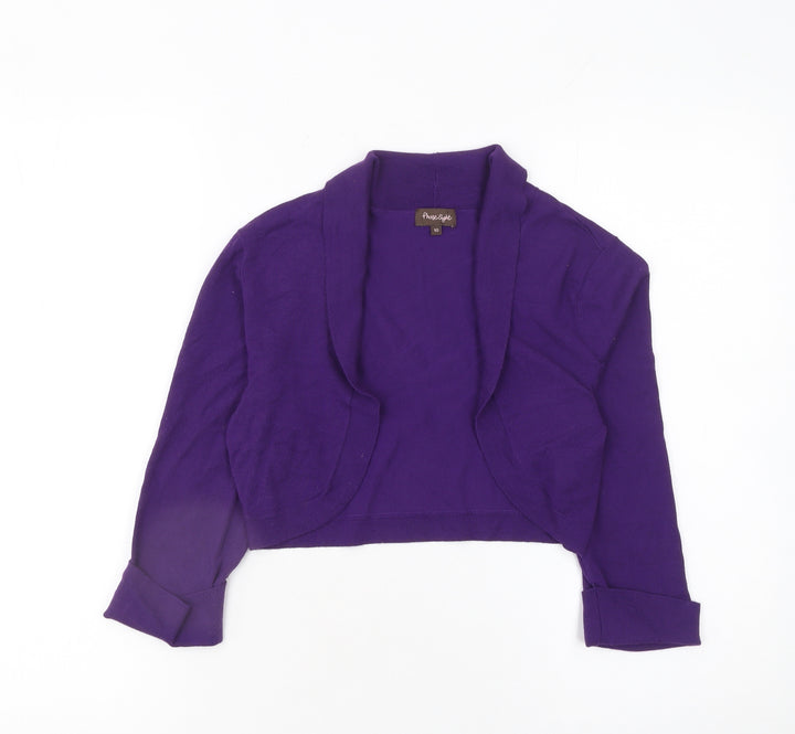 Phase Eight Women Purple Knit Cropped Cardigan Size 10