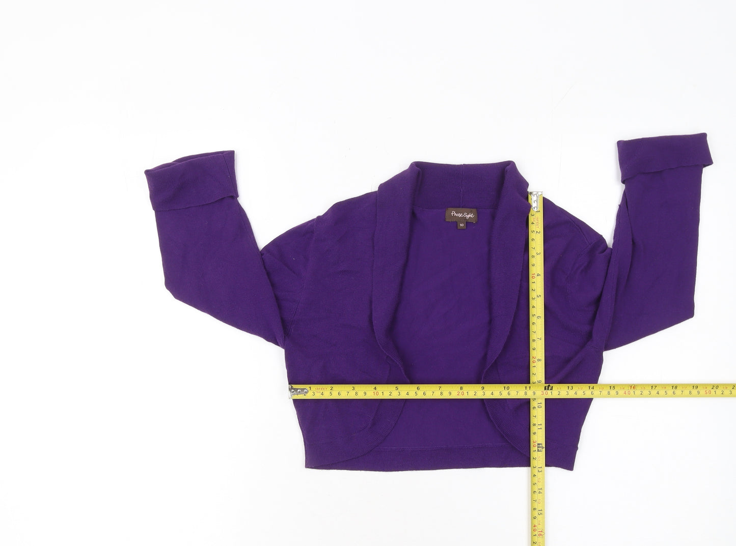 Phase Eight Women Purple Knit Cropped Cardigan Size 10