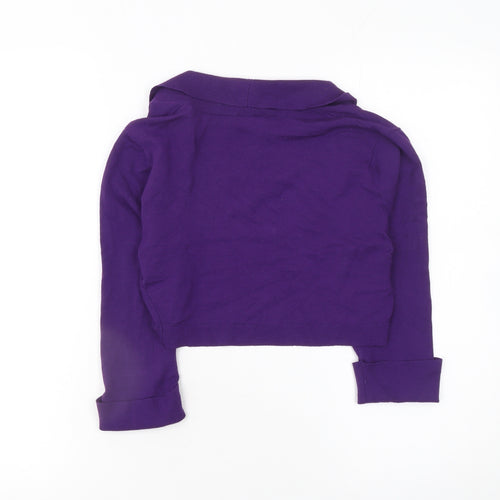 Phase Eight Women Purple Knit Cropped Cardigan Size 10