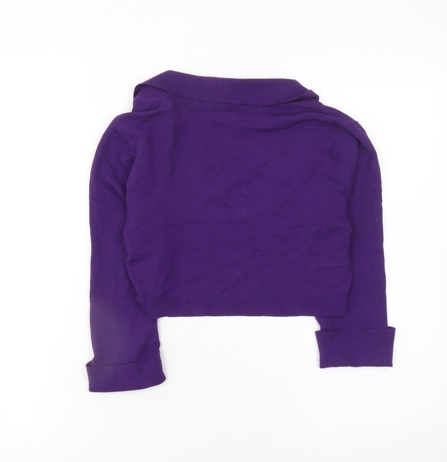 Phase Eight Women Purple Knit Cropped Cardigan Size 10
