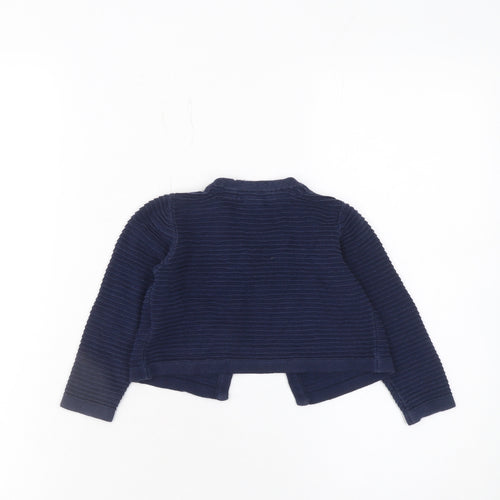Jasper Conran Girls Blue Cotton Bow Knit Cardigan 18-24 Months