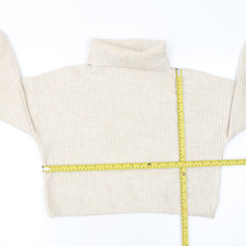 915 Girls Beige Acrylic Blend Roll Neck Jumper Age 12-13 Years