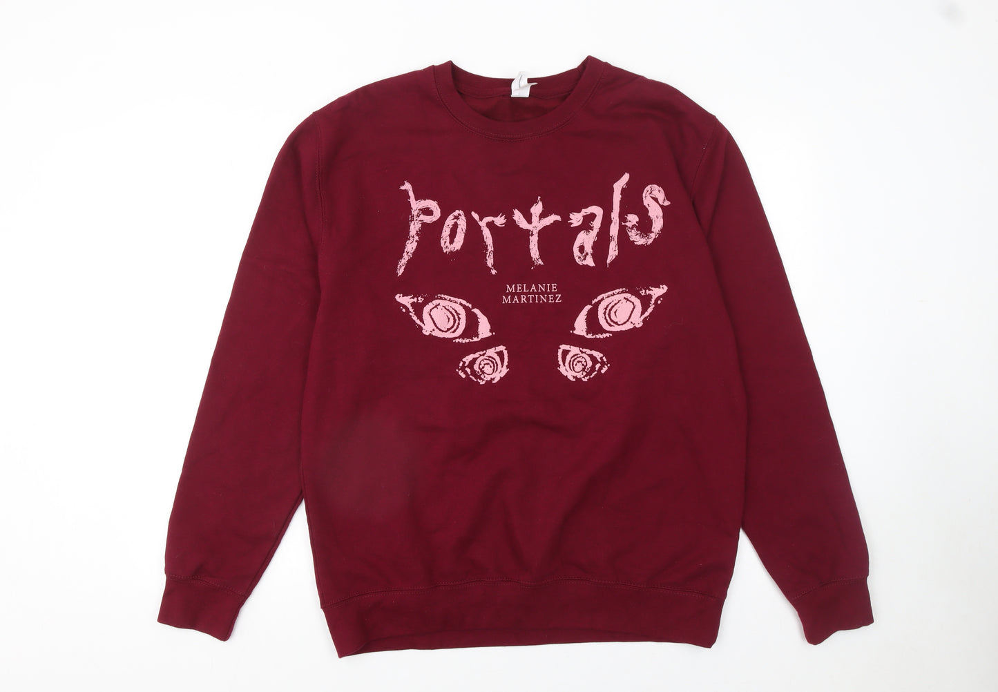 JustHoods AWDis Womens Burgundy Portals Sweatshirt Size L Cotton Blend