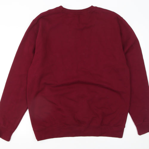 JustHoods AWDis Womens Burgundy Portals Sweatshirt Size L Cotton Blend