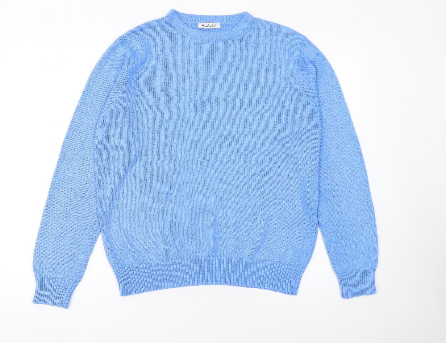Berkertex Women Blue Acrylic Knit Pullover Jumper Size 14