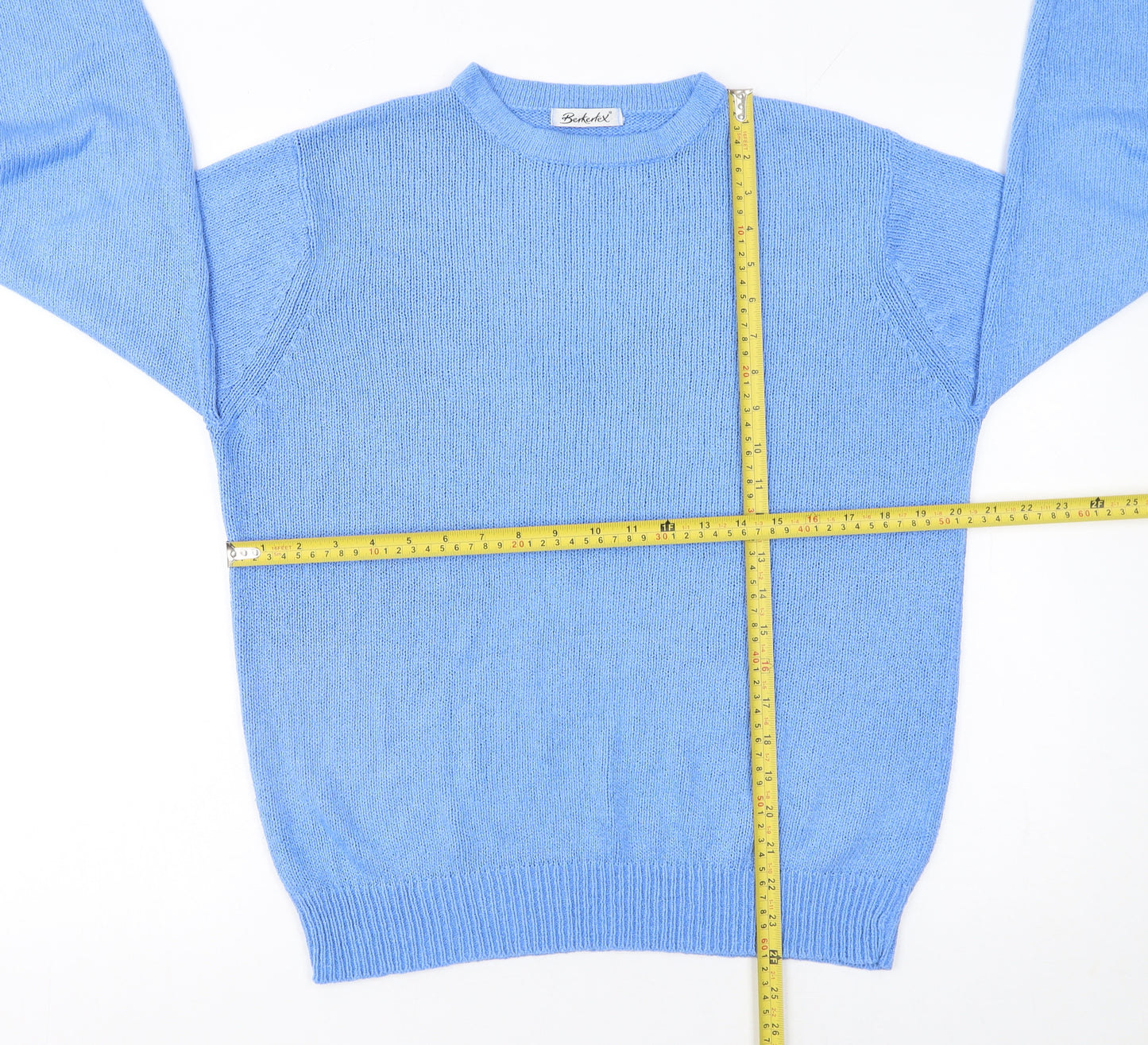 Berkertex Women Blue Acrylic Knit Pullover Jumper Size 14