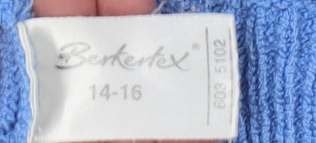 Berkertex Women Blue Acrylic Knit Pullover Jumper Size 14