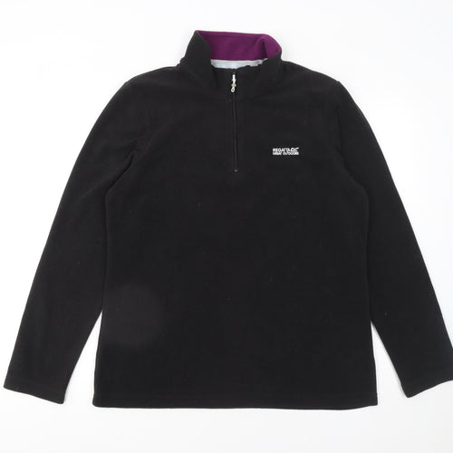 Regatta Great Outdoors Womens Black Fleece 1/2 Zip Pullover UK 14