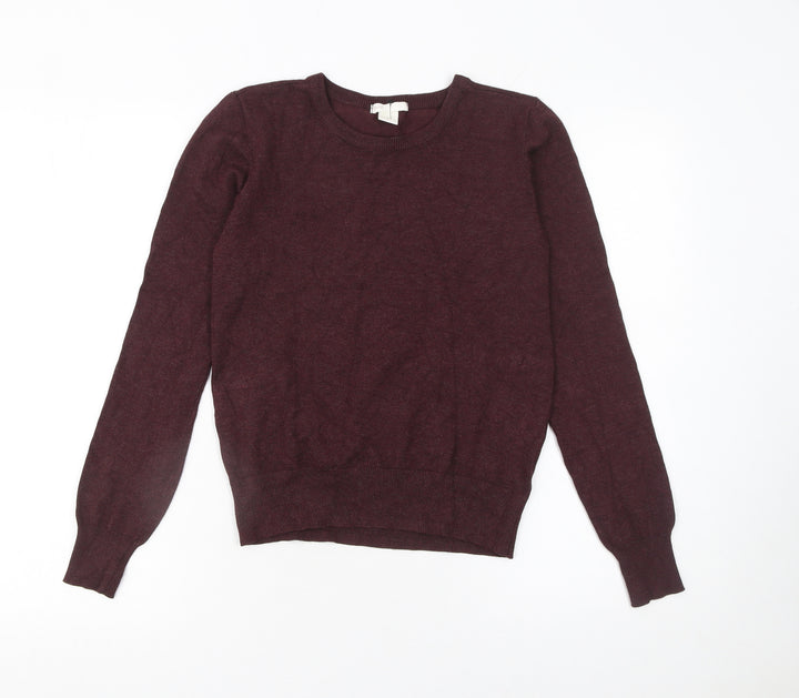 H&M Women’s Brown XS Crew Neck Long Sleeve Pullover Jumper
