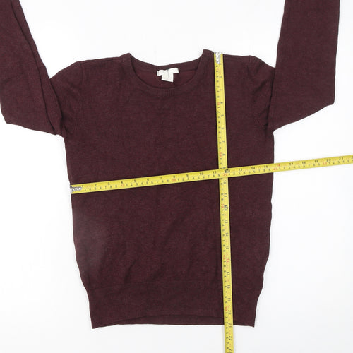 H&M Women’s Brown XS Crew Neck Long Sleeve Pullover Jumper
