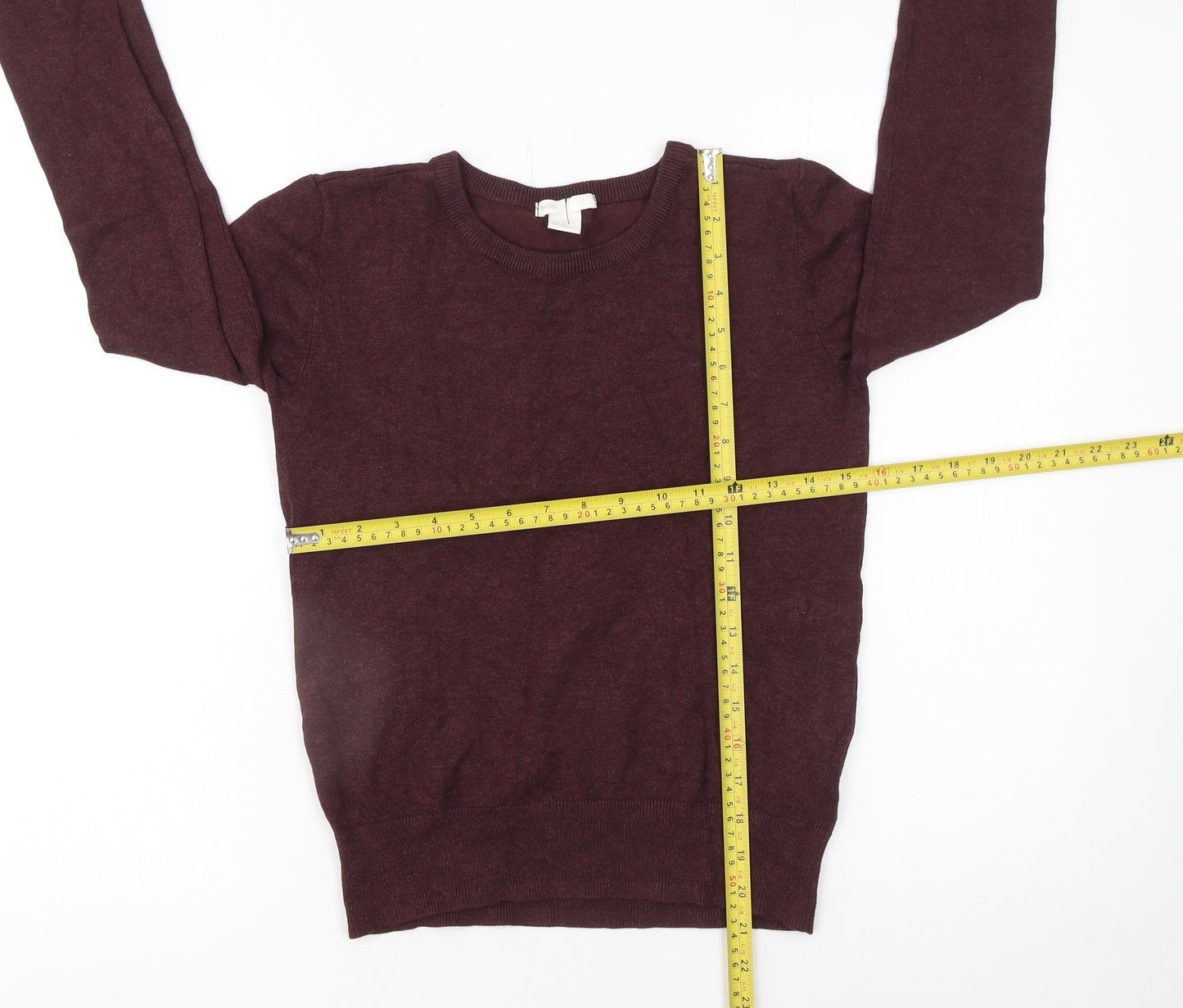H&M Women’s Brown XS Crew Neck Long Sleeve Pullover Jumper