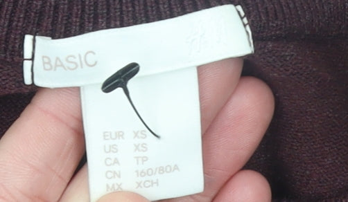 H&M Women’s Brown XS Crew Neck Long Sleeve Pullover Jumper