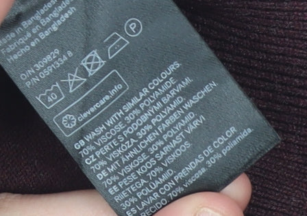 H&M Women’s Brown XS Crew Neck Long Sleeve Pullover Jumper