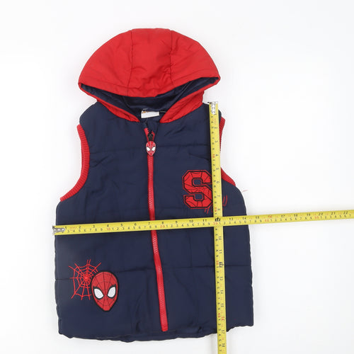 Marvel Boys Blue Spider-Man Hooded Padded Bodywarmer 7-8 Years