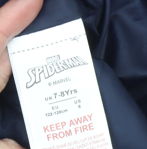 Marvel Boys Blue Spider-Man Hooded Padded Bodywarmer 7-8 Years