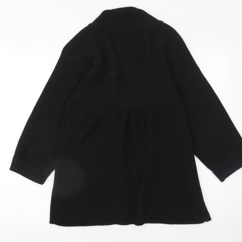 Gardeur Women’s Black Wool Blend Long Sleeve Open Cardigan Size 8