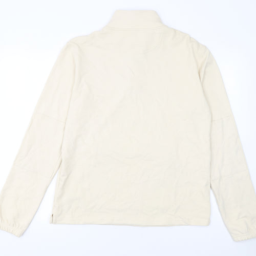 Marks and Spencer Men's Beige 1/4 Zip Cotton Sweatshirt Size S