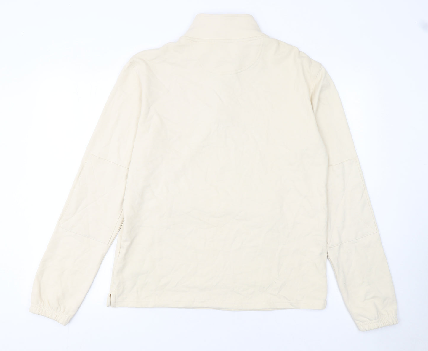 Marks and Spencer Men's Beige 1/4 Zip Cotton Sweatshirt Size S