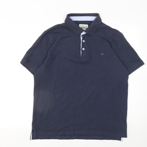 Cacharel Men Blue Premium Cotton Regular Fit Polo Shirt L