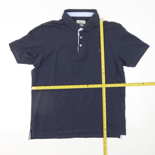 Cacharel Men Blue Premium Cotton Regular Fit Polo Shirt L