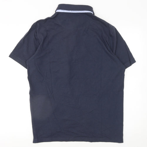 Cacharel Men Blue Premium Cotton Regular Fit Polo Shirt L
