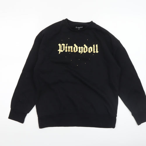 Pindydoll Girls Black Logo Pullover Sweatshirt 10-11 Years