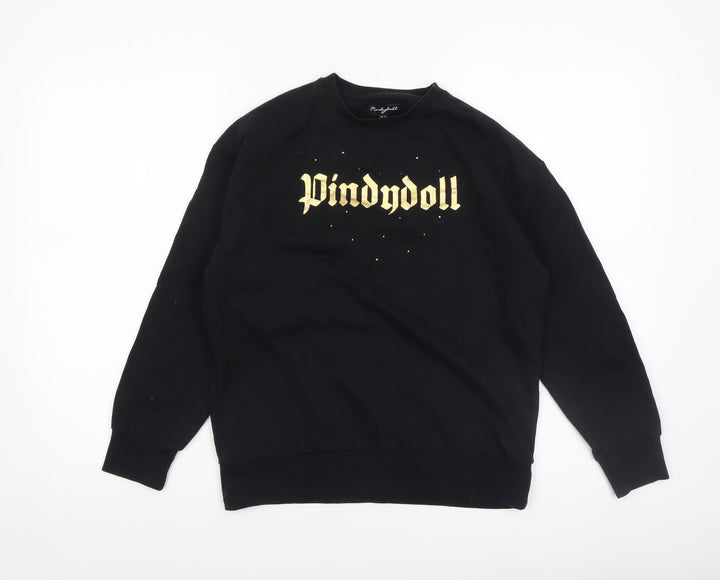 Pindydoll Girls Black Logo Pullover Sweatshirt 10-11 Years