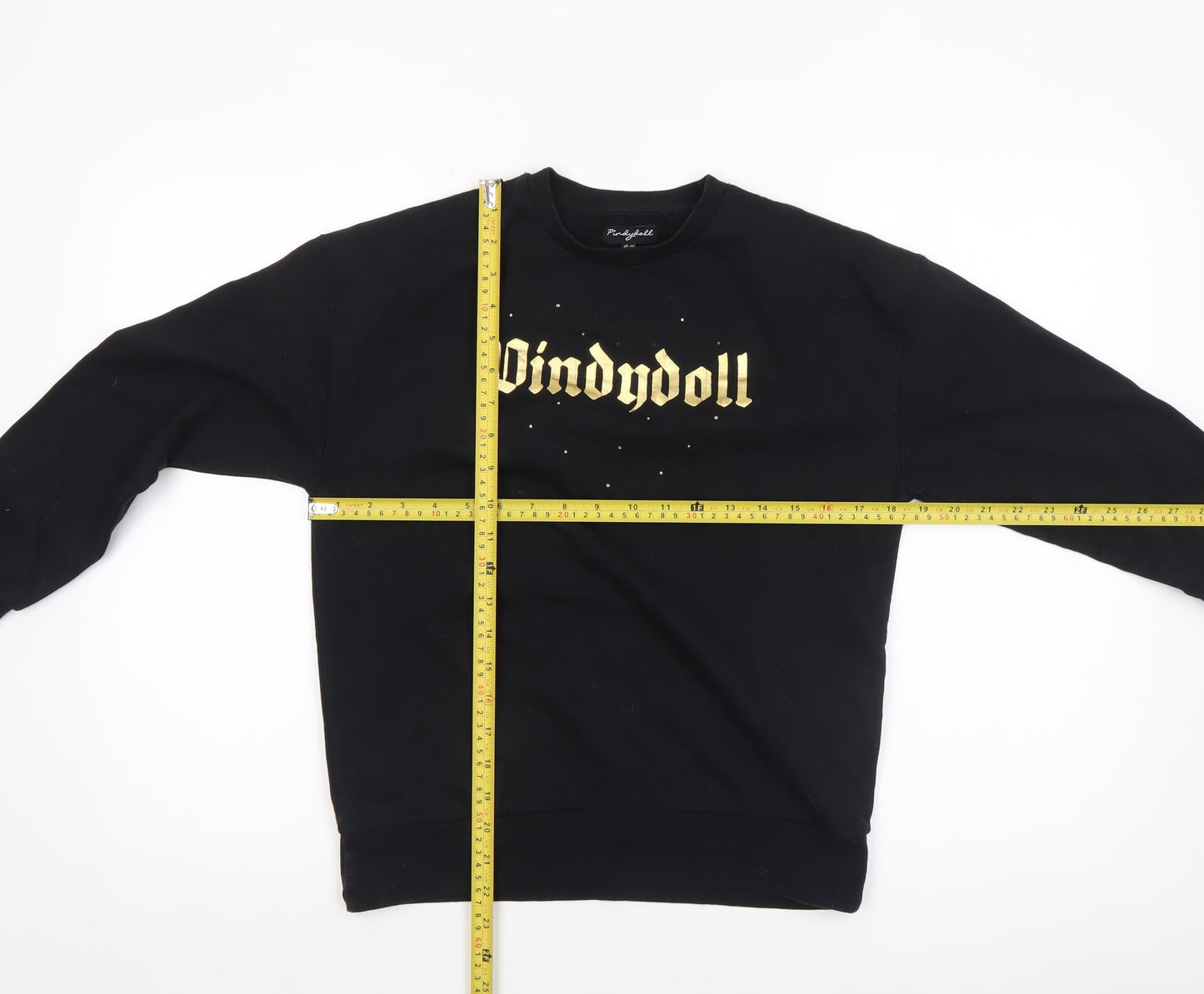 Pindydoll Girls Black Logo Pullover Sweatshirt 10-11 Years