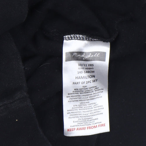 Pindydoll Girls Black Logo Pullover Sweatshirt 10-11 Years