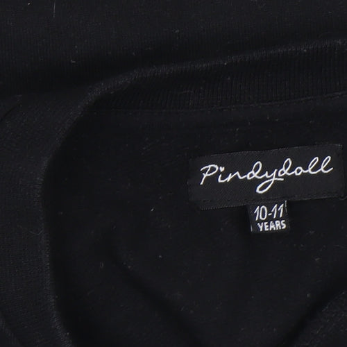 Pindydoll Girls Black Logo Pullover Sweatshirt 10-11 Years